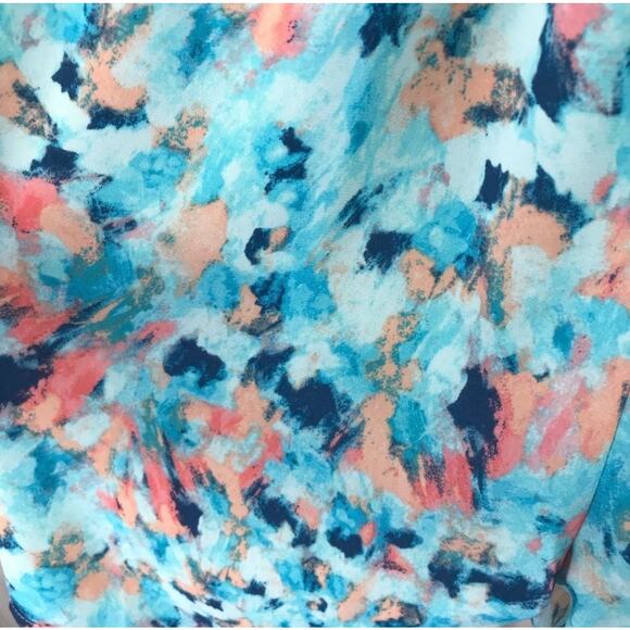 Decree Watercolor Romper Blue Pink Orange Size Small NWT - Picture 5 of 8